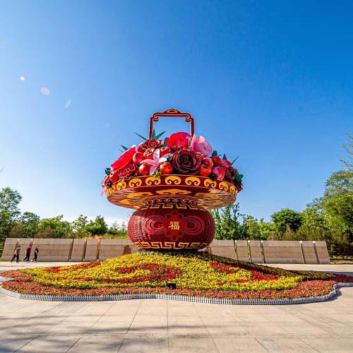 花籃綠雕立體花壇