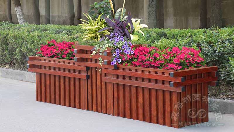 市政道路仿木紋鋁合金花箱