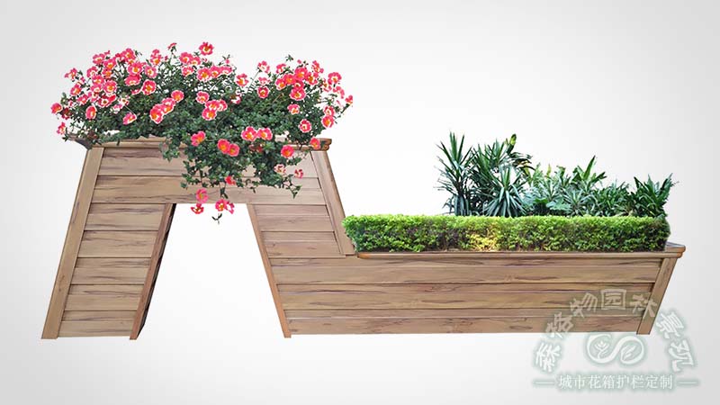 木紋鋁合金道路花箱