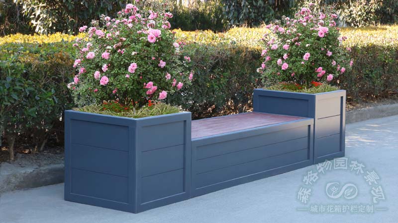 公園pvc微發(fā)泡材質組合座椅花箱