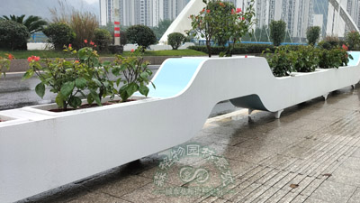 戶外大型拱橋長方形不銹鋼花箱