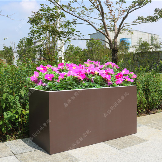 安徽咖色方形鈑金花箱