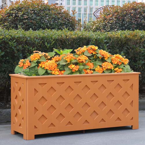 橘黃色網(wǎng)格pvc花箱