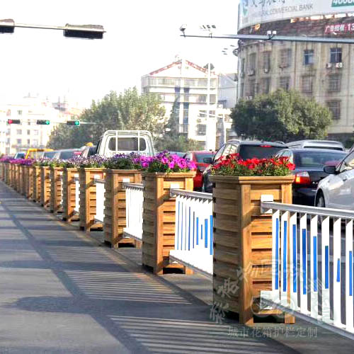 安徽豎式黃檀木紋鋁合金花箱