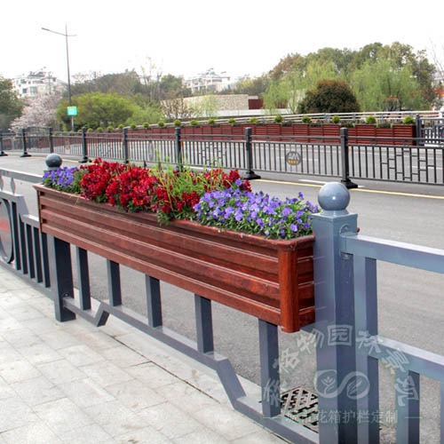 安徽仿紅木鋁合金道路花箱