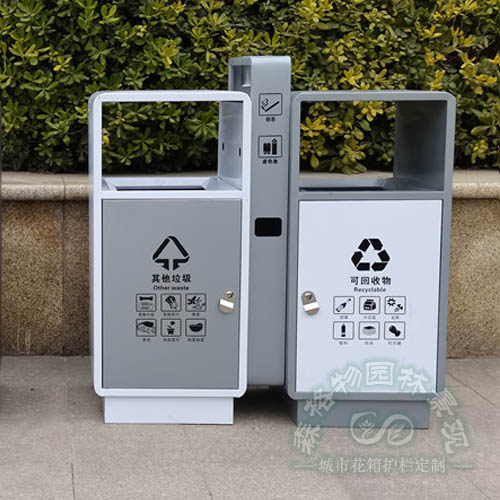 安徽戶外不銹鋼垃圾桶雙桶