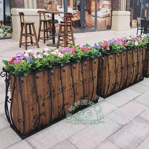 鐵藝防腐木花箱