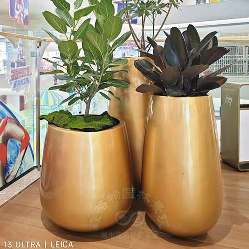 商場金色不銹鋼花箱