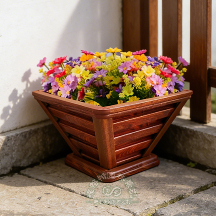 襄陽公園方斗型鋁合金花箱