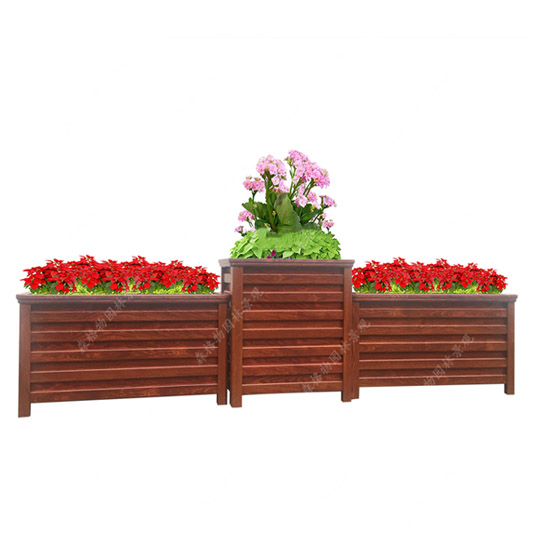 紅檀木紋橋梁鋁合金花箱