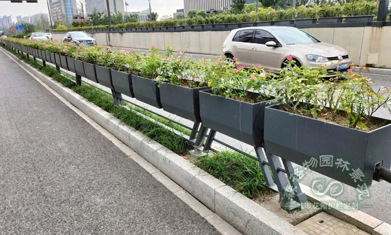 道路自動(dòng)噴淋裝置馬鞍花箱案例