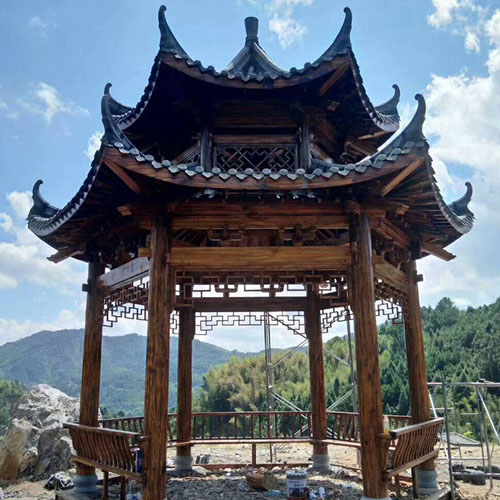 防腐木仿古八角涼亭