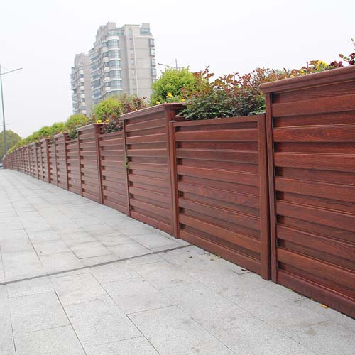 紅檀木紋橋梁鋁合金花箱