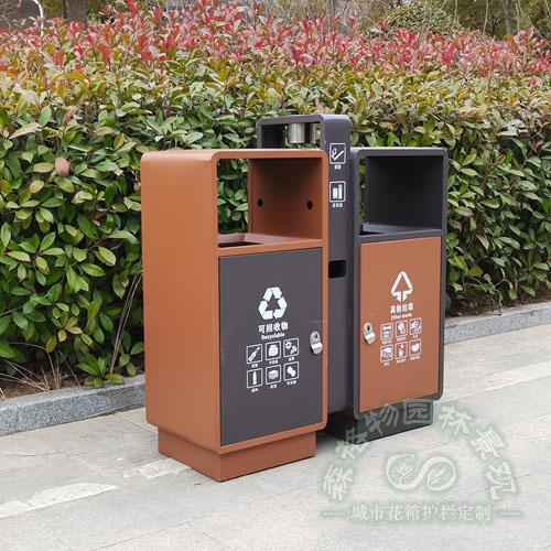 戶外不銹鋼垃圾桶雙桶