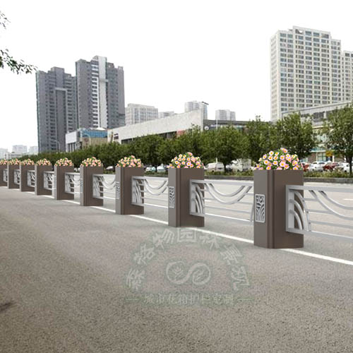 湖光山色中央道路隔離花箱護(hù)欄