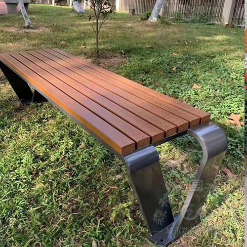 戶外塑木不銹鋼公園椅坐凳