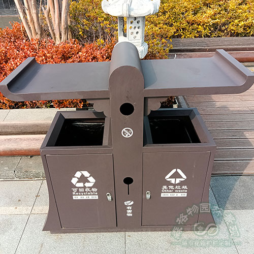 古典不銹鋼雙分類(lèi)垃圾箱