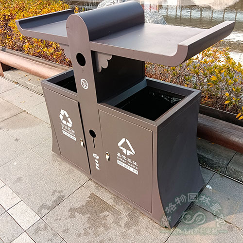 古典不銹鋼雙分類(lèi)垃圾箱