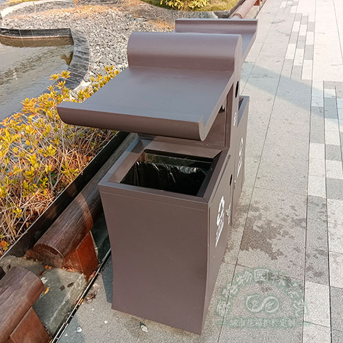 古典不銹鋼雙分類(lèi)垃圾箱