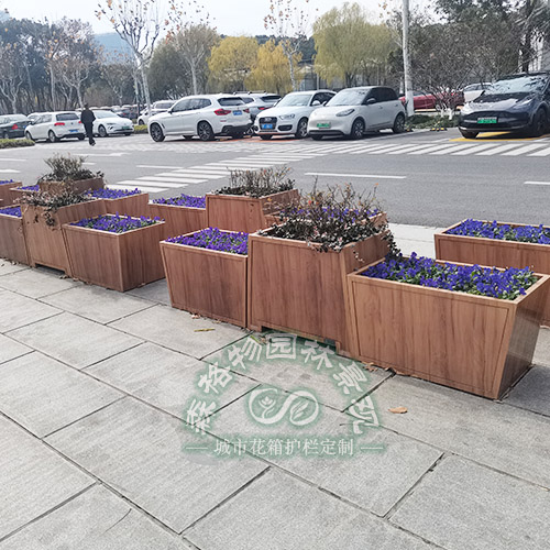 公園景區(qū)仿木紋不銹鋼花箱