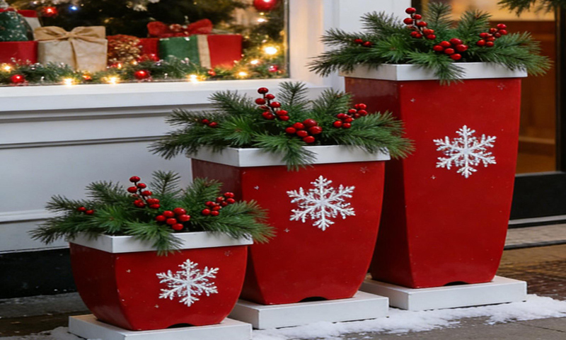 阿克蘇圣誕花箱氛圍組已就位
